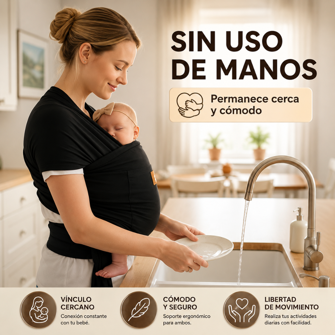 FULAR PARA BEBÉ O CARGADOR ERGONÓMICO – Brazos libres, bebé cerca