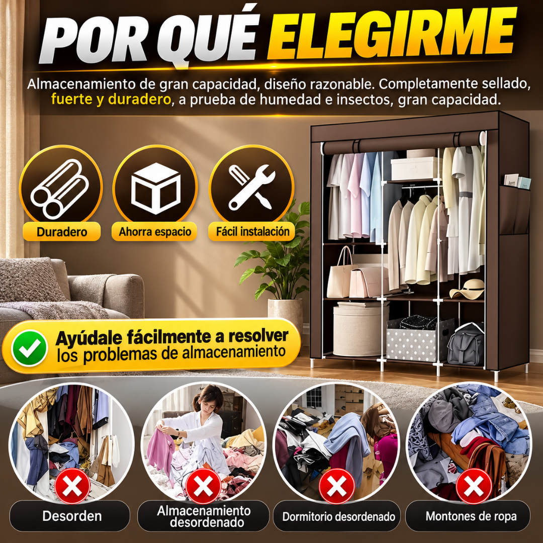 CLOSET ARMARIO ORGANIZADOR PORTÁTIL – Espacio extra donde quieras