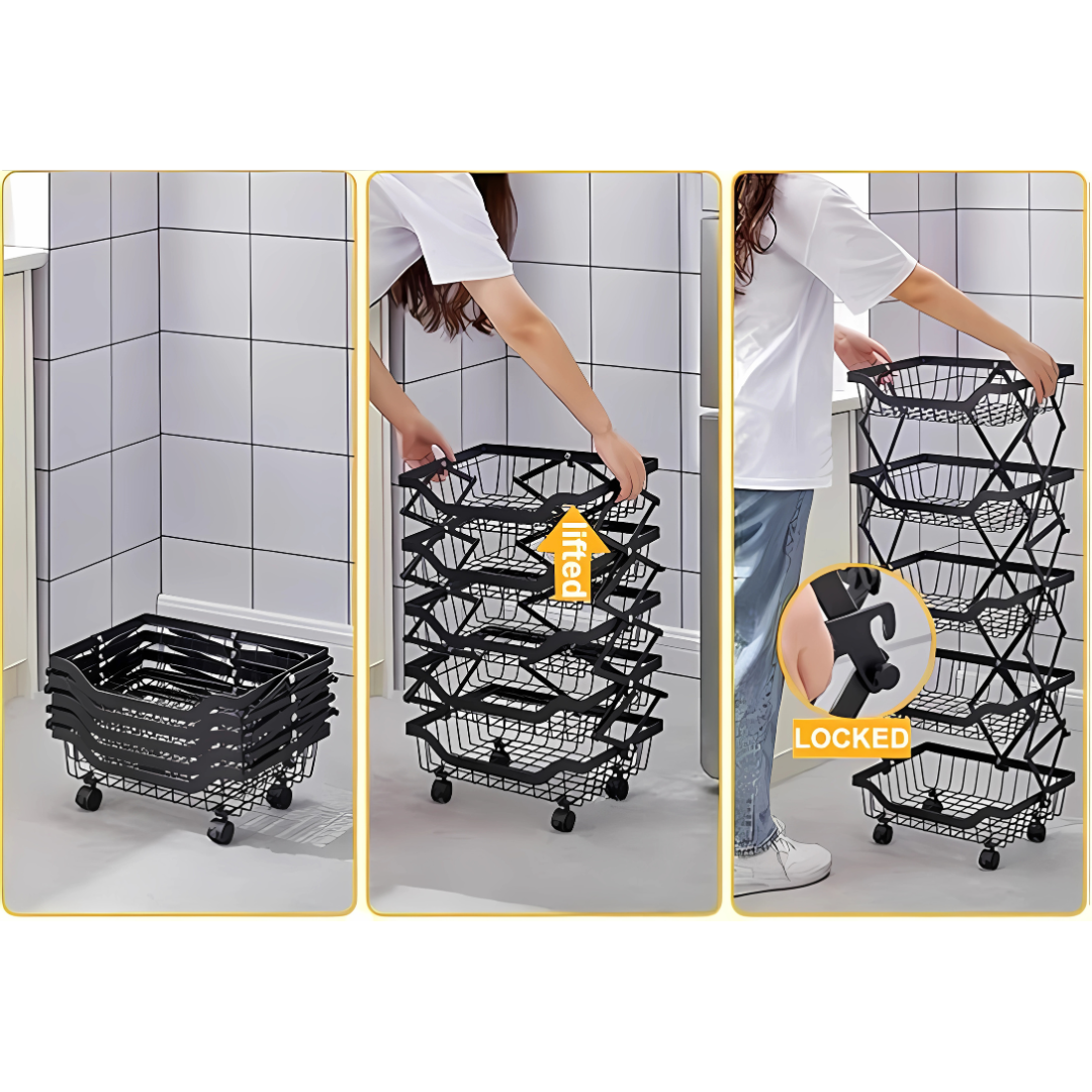 FRUTERO PLEGABLE DE 4 NIVELES – Organización vertical para tu cocina