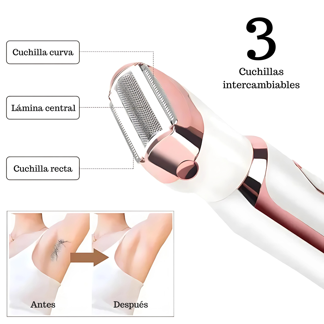 DEPILADORA ELÉCTRICA 4 EN 1 – Tu rutina de belleza completa en un solo dispositivo
