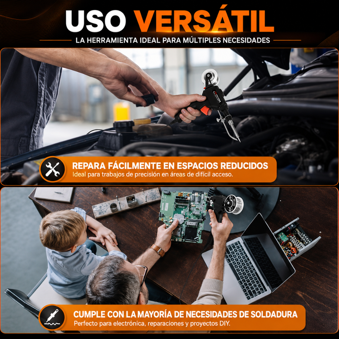 PISTOLA DE SOLDAR – Repara circuitos, cables y piezas pequeñas con precisión técnica
