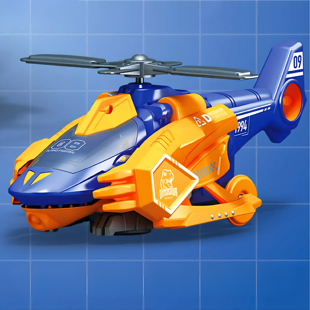 DINOSAURIO TRANSFORMER JUGUETE – 2 en 1: Dinosaurio + Avión, luces, sonido y diversión que cobra vida