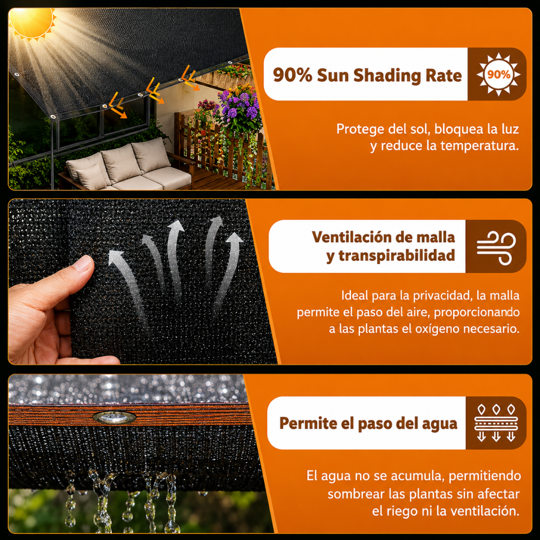 MALLA DE SARAN PARA SOMBRA – Protección solar eficiente, frescura constante y espacios exteriores más cómodos