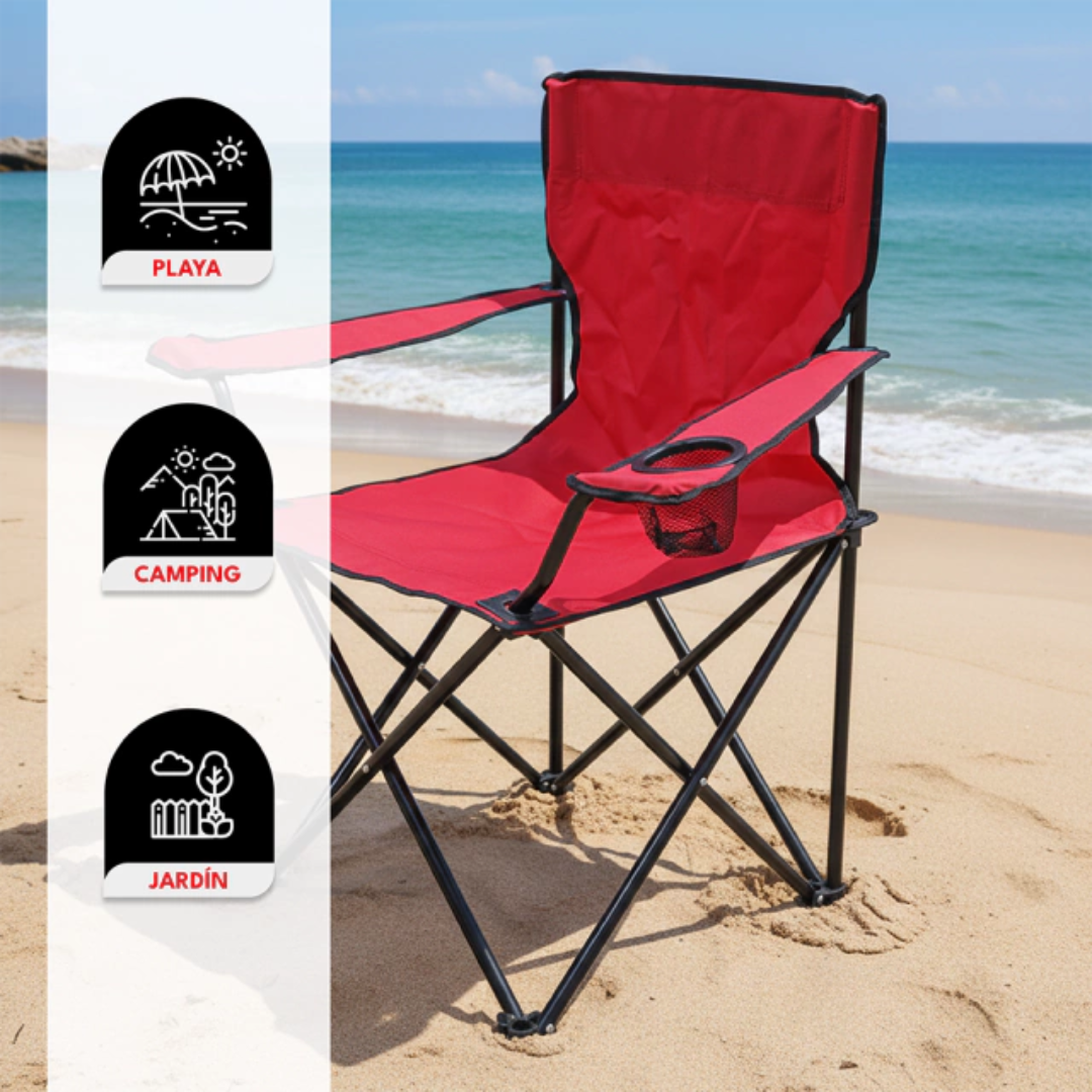 SILLA PLEGABLE DE CAMPING — Tu refugio de descanso total en cualquier lugar