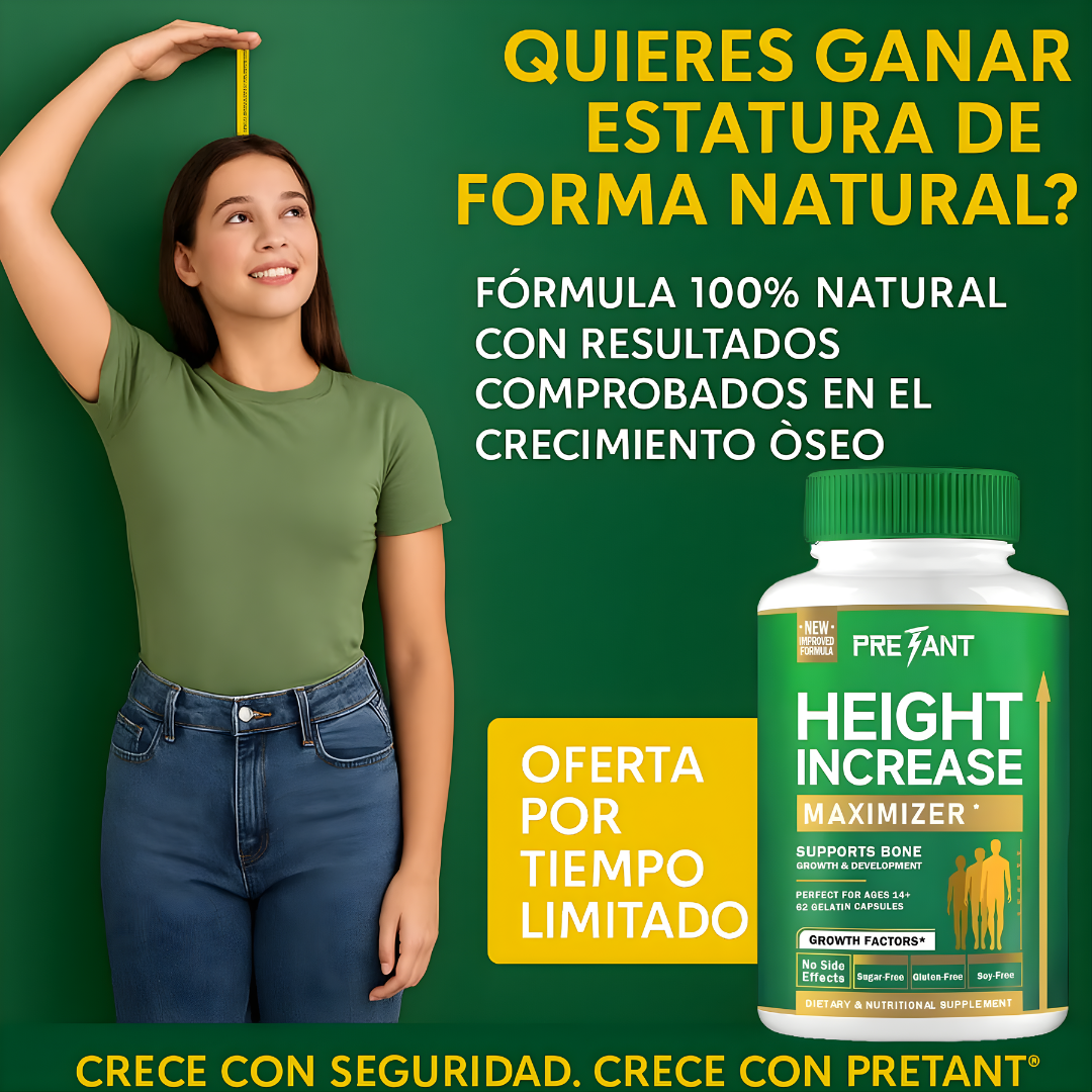 HEIGTH INCREASE MAXIMIZER *62 CAPSULAS – Apoyo nutricional para crecimiento y bienestar diario