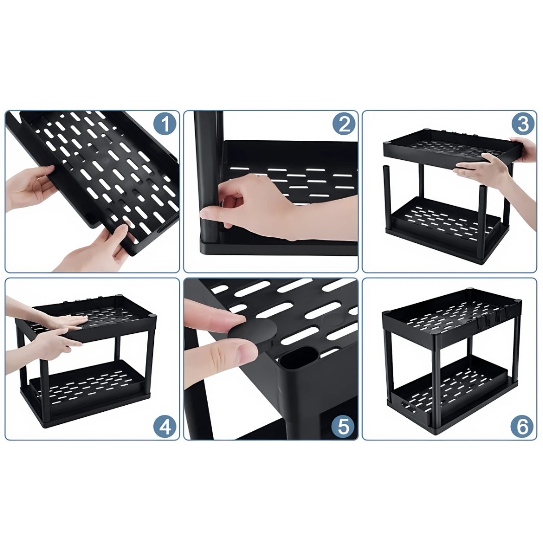 1 ESTANTE PLÁSTICO COLOR NEGRO – Organización práctica y resistente