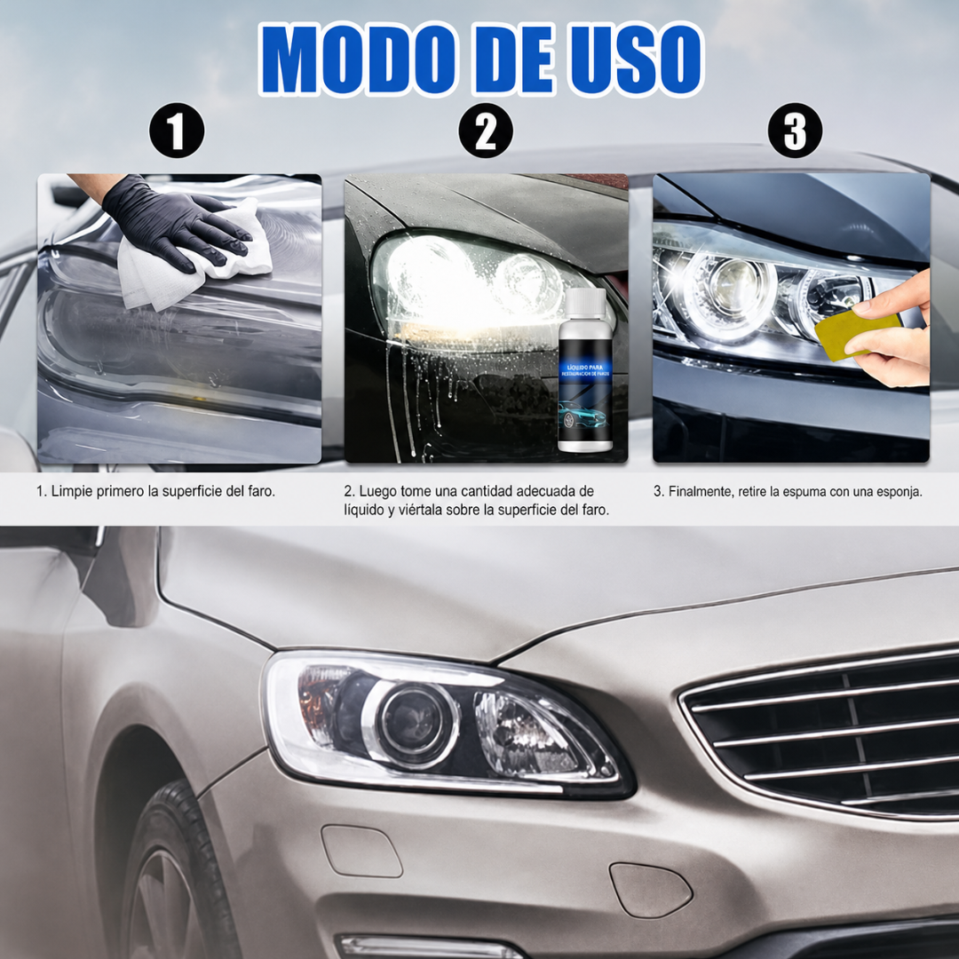REPARADOR DE FAROS – Claridad restaurada, brillo renovado y conducción más segura en minutos