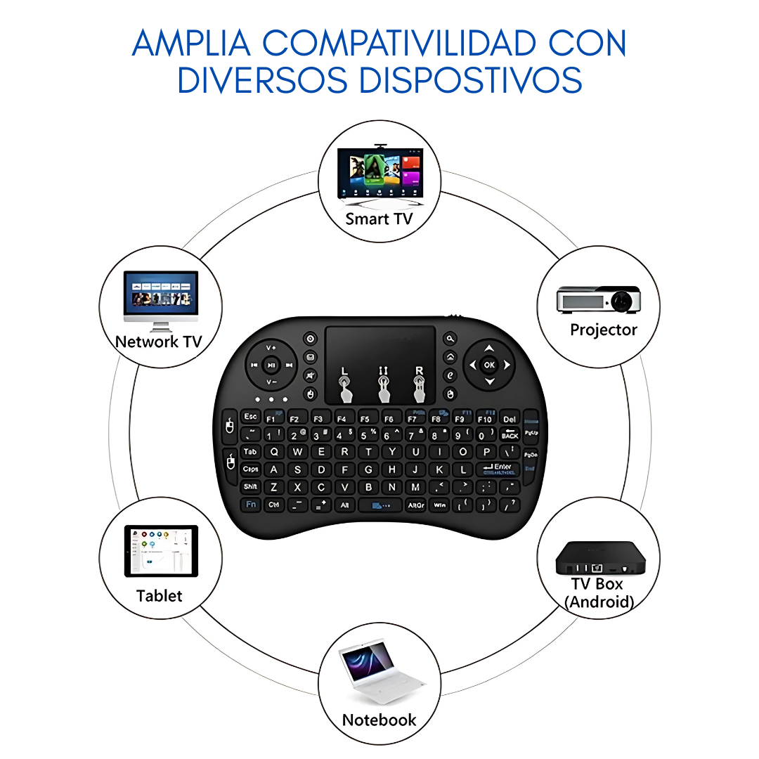MINI TECLADO INALÁMBRICO BACKLIT – Control total para tu TV o PC desde el sofá