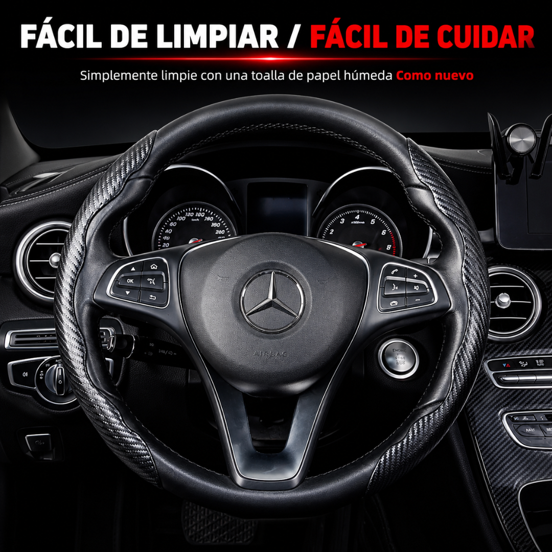 PROTECTOR DE TIMÓN – Ajuste universal, agarre antideslizante y estilo moderno para tu auto