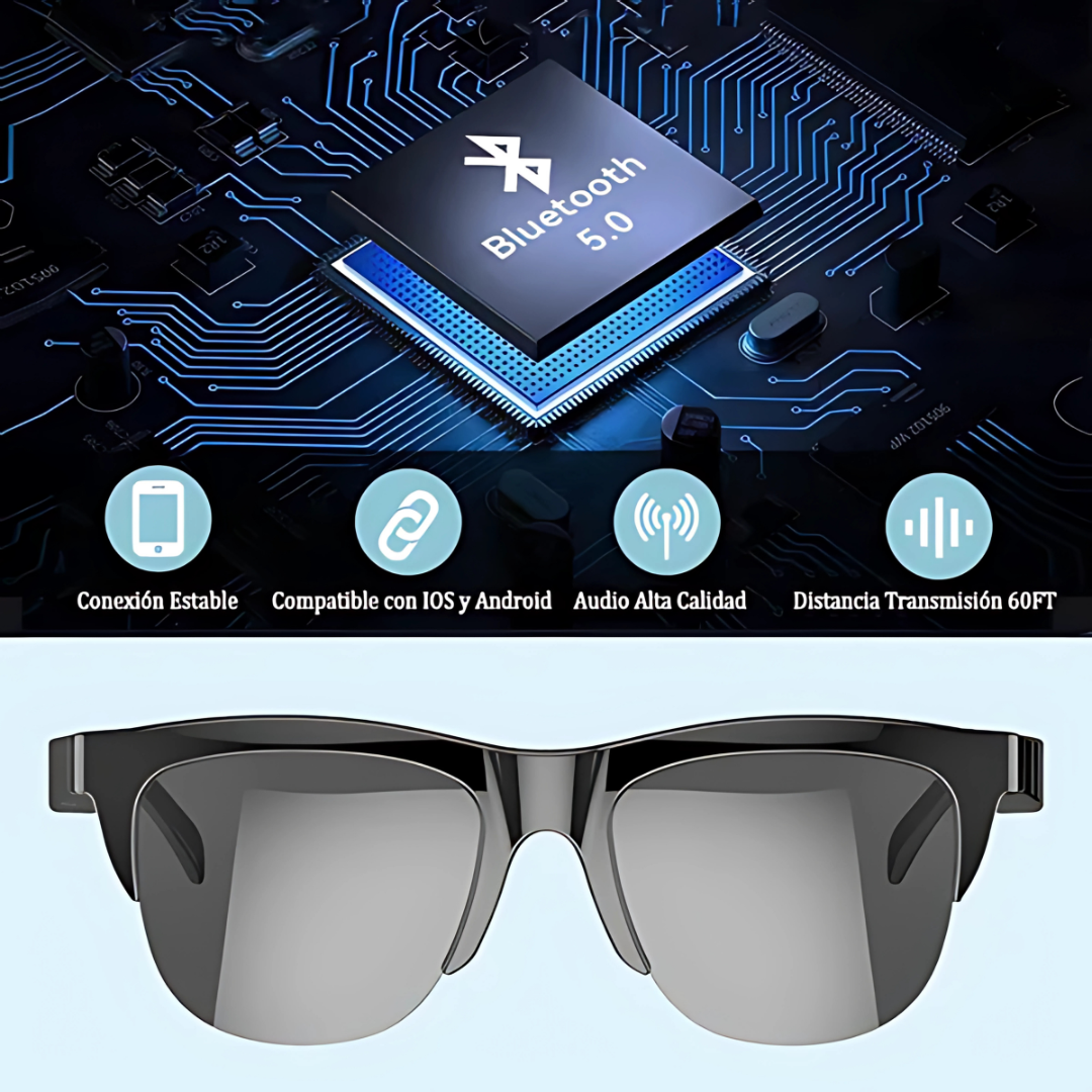 GAFAS INALÁMBRICAS CON AUDIO – Estilo y música en un solo accesorio