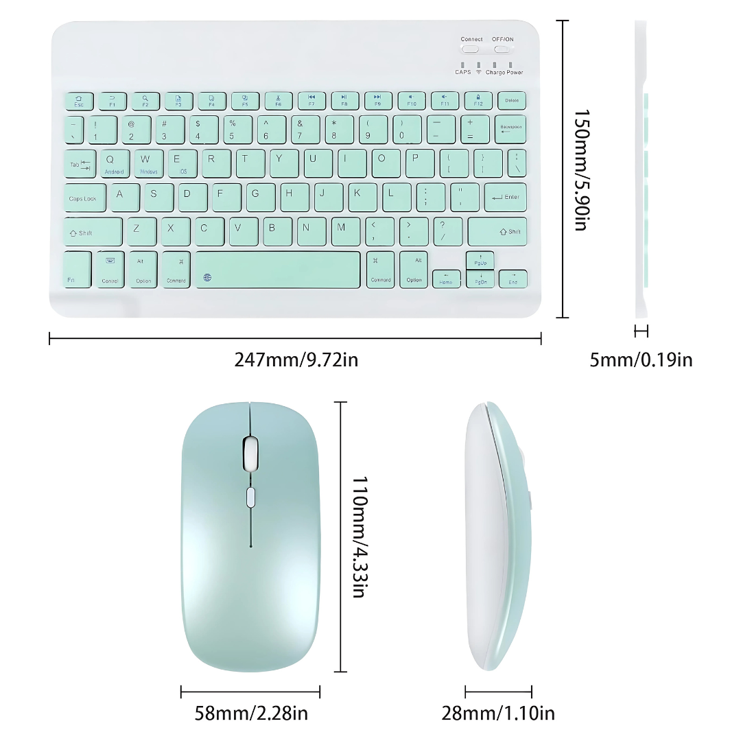 MINI TECLADO INALÁMBRICO + MOUSE – Comodidad total en tamaño compacto