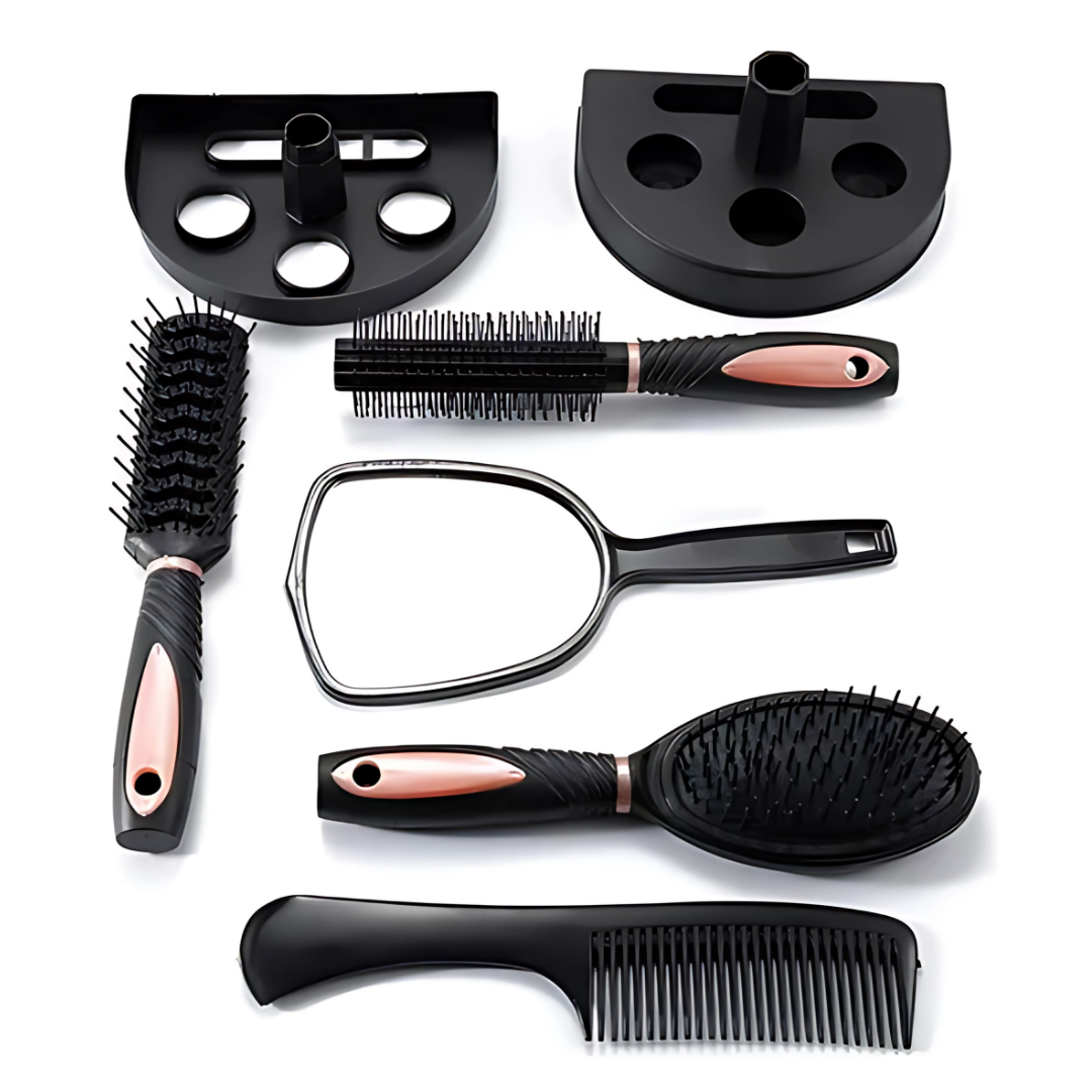 SET DE PEINES, CEPILLOS Y ESPEJO – Todo lo que necesitas para cuidar tu cabello en un solo kit
