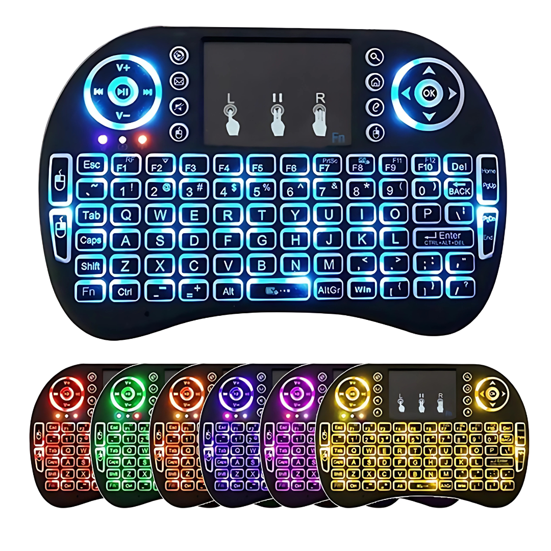 MINI TECLADO INALÁMBRICO BACKLIT – Control total para tu TV o PC desde el sofá