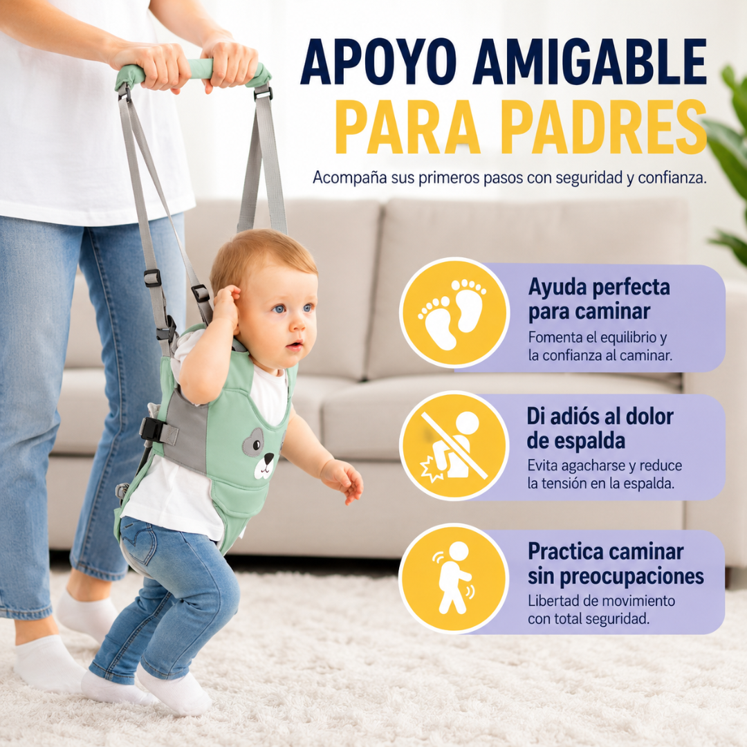 ARNÉS DE SEGURIDAD PARA CAMINAR – Más confianza en sus primeros pasos, sin interferir en su aprendizaje