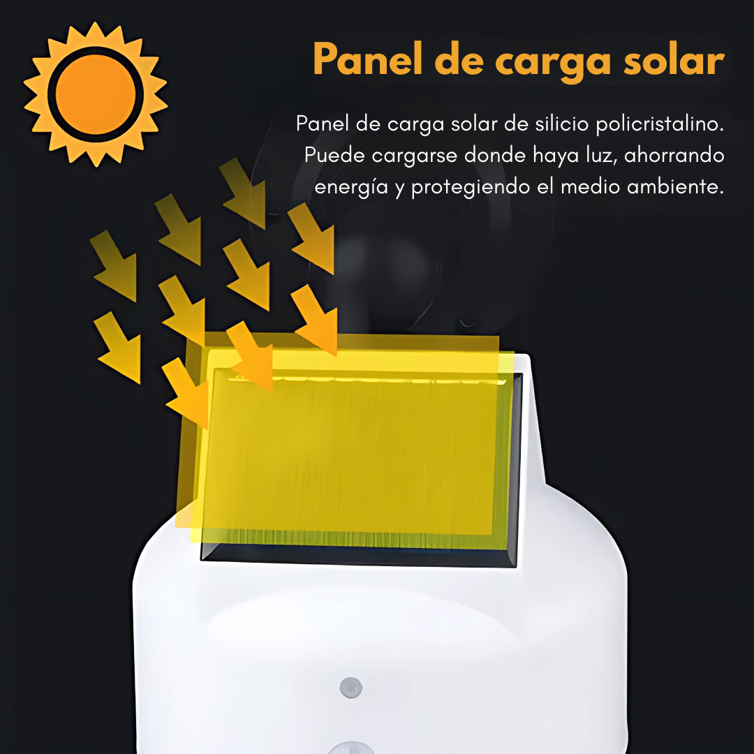 LÁMPARA SOLAR SIMULACIÓN CÁMARA – Seguridad visible y ahorro de energía