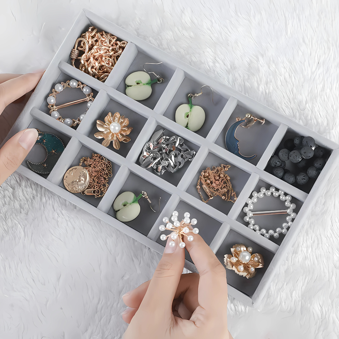 BANDEJA PARA JOYAS CON 15 DIVISIONES (Pack*2) – Organización elegante para tus accesorios