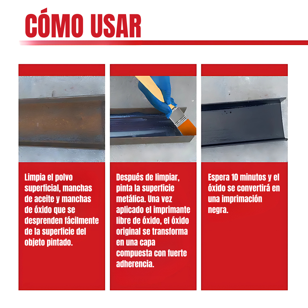Pintura Para Óxido x 100 ml – Elimina el óxido y protege el metal por años
