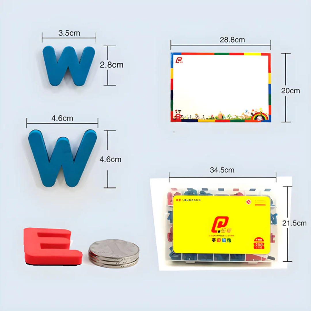 SET EDUCATIVO CON LETRAS MAGNÉTICAS – Aprende, crea y construye palabras jugando