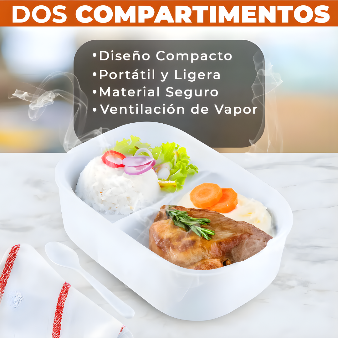 LONCHERA ELÉCTRICA PARA CALENTAR ALIMENTOS — Comida caliente donde estés, sin microondas