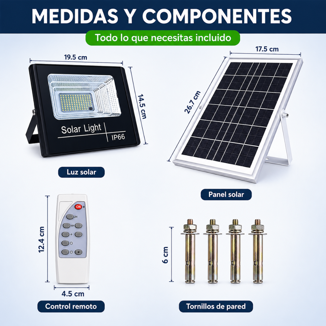 REFLECTOR SOLAR – Iluminación potente, instalación sencilla y seguridad sin cables