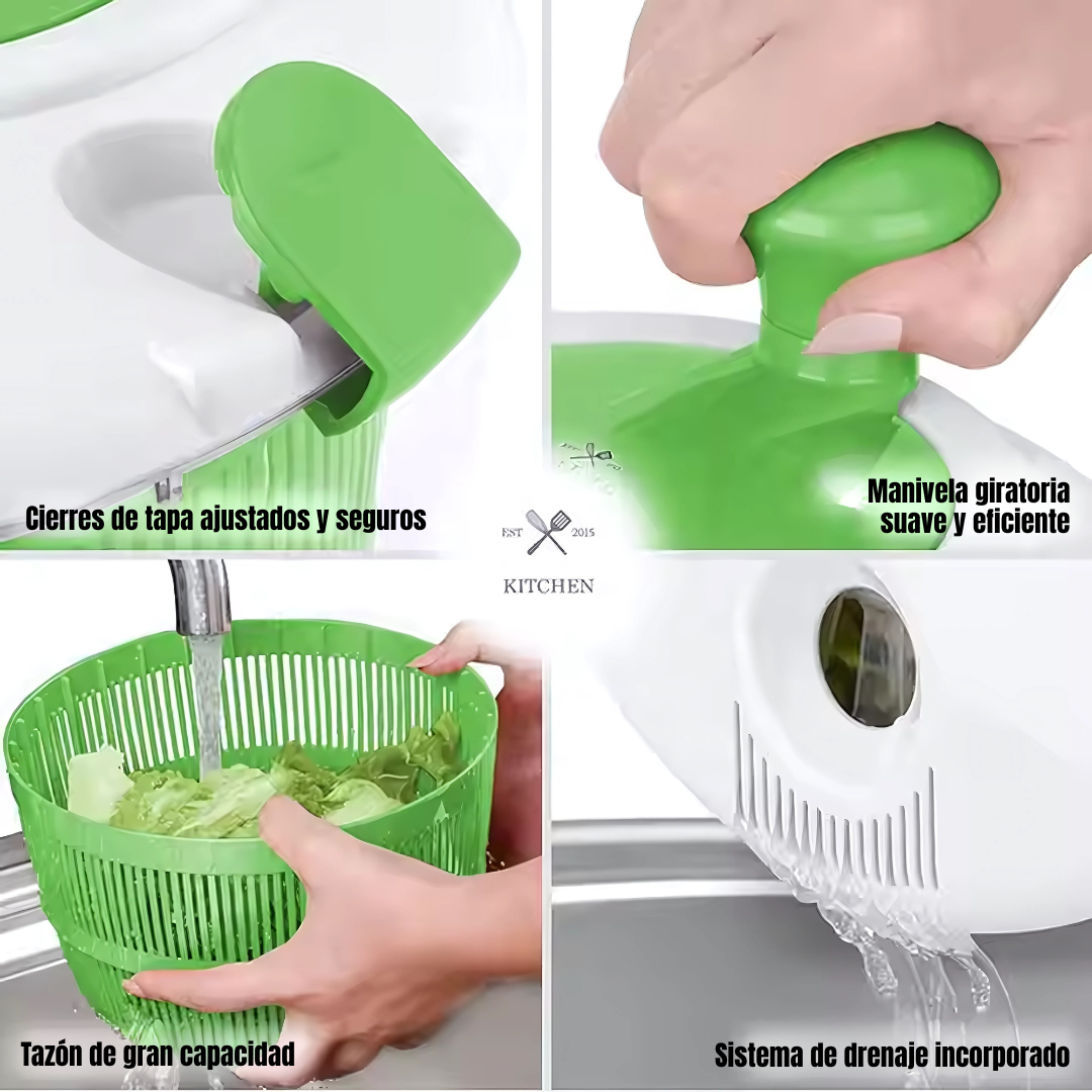 SALAD SPINNER EVERYDAY – Verduras frescas y secas en segundos sin esfuerzo