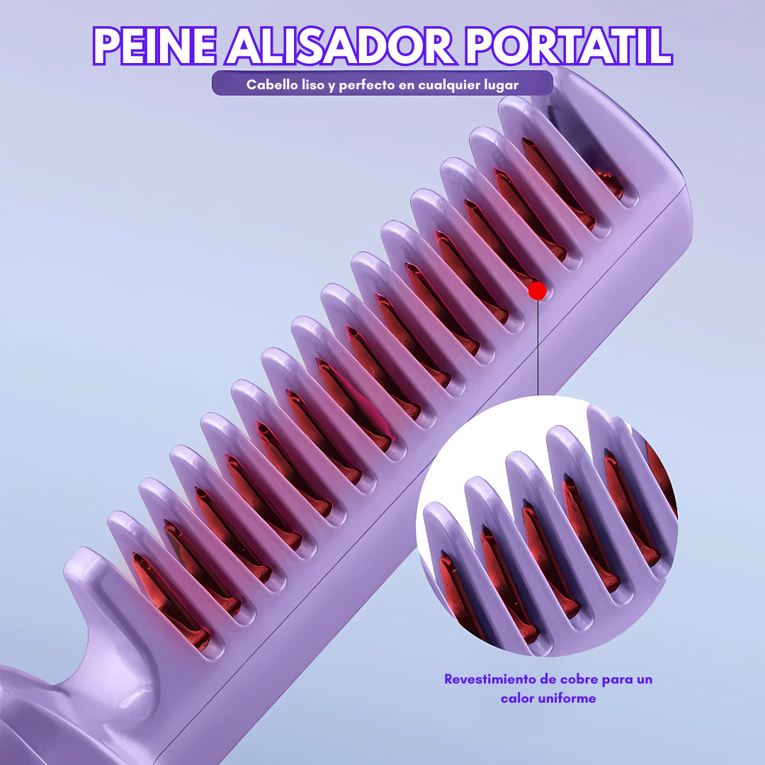 PEINE ALISADOR PORTÁTIL – Cabello liso y perfecto en cualquier lugar