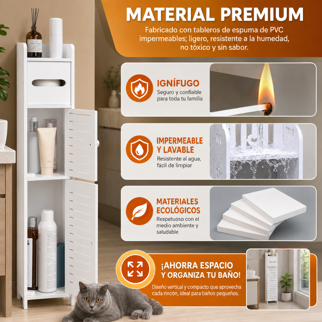 ORGANIZADOR DE BAÑO DE 1 PUERTA – Orden compacto y elegante para tu espacio