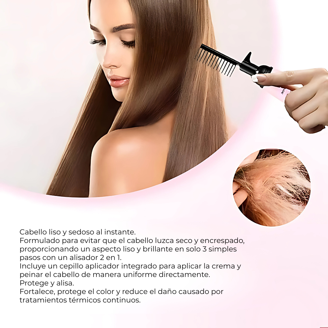 CREMA ALISADORA KERATINA COLÁGENO – Cabello liso, brillante y sin frizz