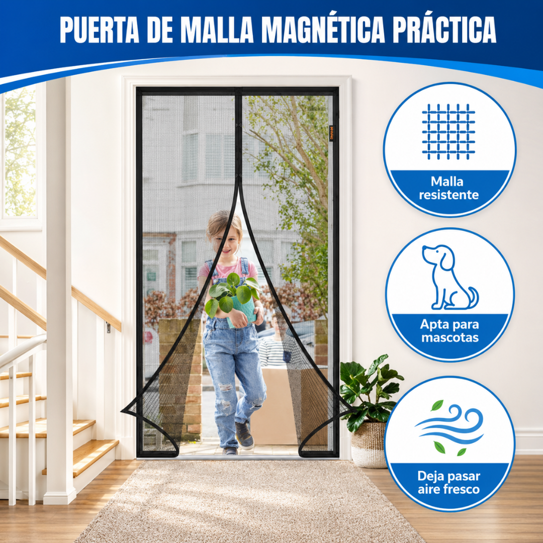 CORTINA MOSQUITERA MAGNÉTICA – Protección para tus hijos, hogar libre de mosquitos y tranquilidad diaria