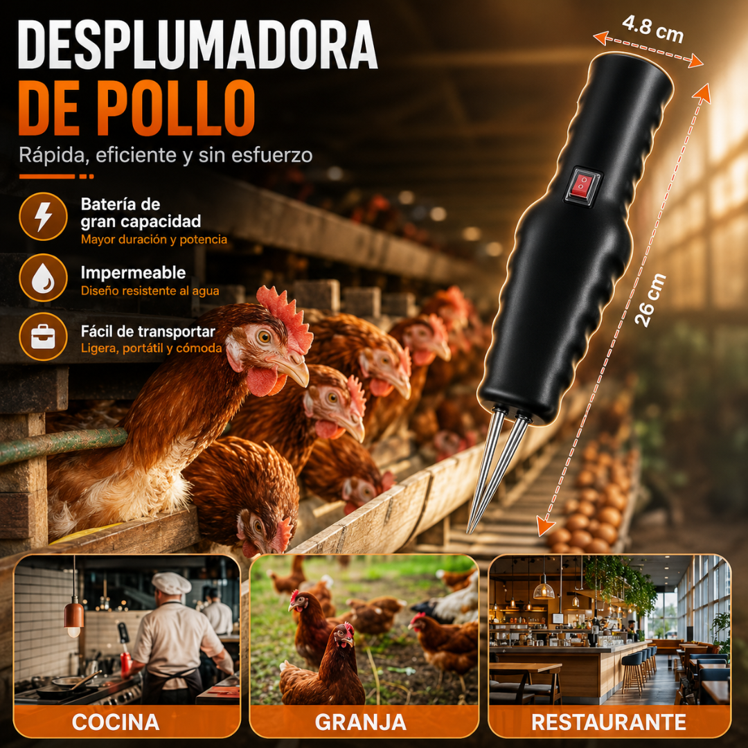 DESPLUMADOR DE POLLO – Desplumado rápido y uniforme
