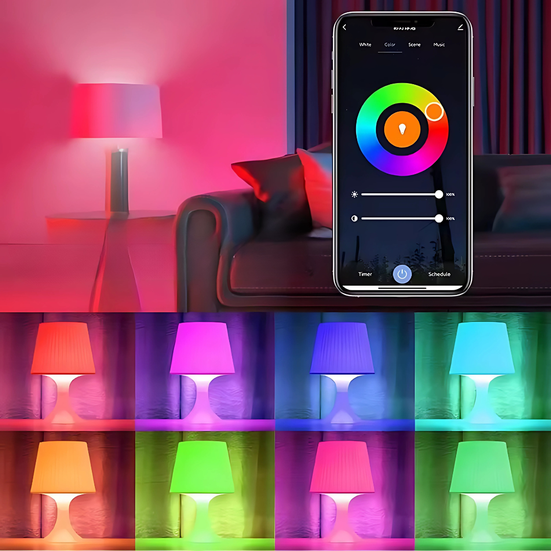BOMBILLO DE LUZ LED EN MÚLTIPLES COLORES Y BOCINA BLUETOOTH INTEGRADA – Ambiente, sonido y estilo en una sola lámpara