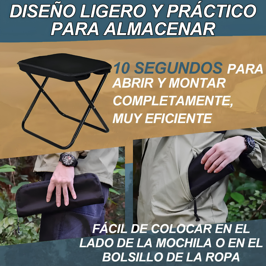 BANCO PLEGABLE — Lo usas una vez y luego lo llevas a todas partes