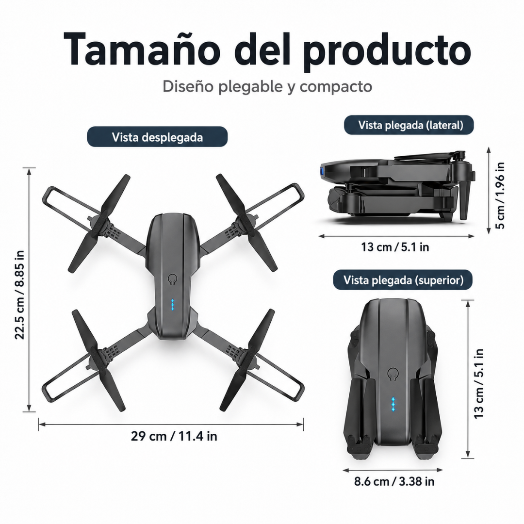 DRONE E99 PRO – Captura tomas aéreas, controla desde tu celular y crea contenido desde otra perspectiva