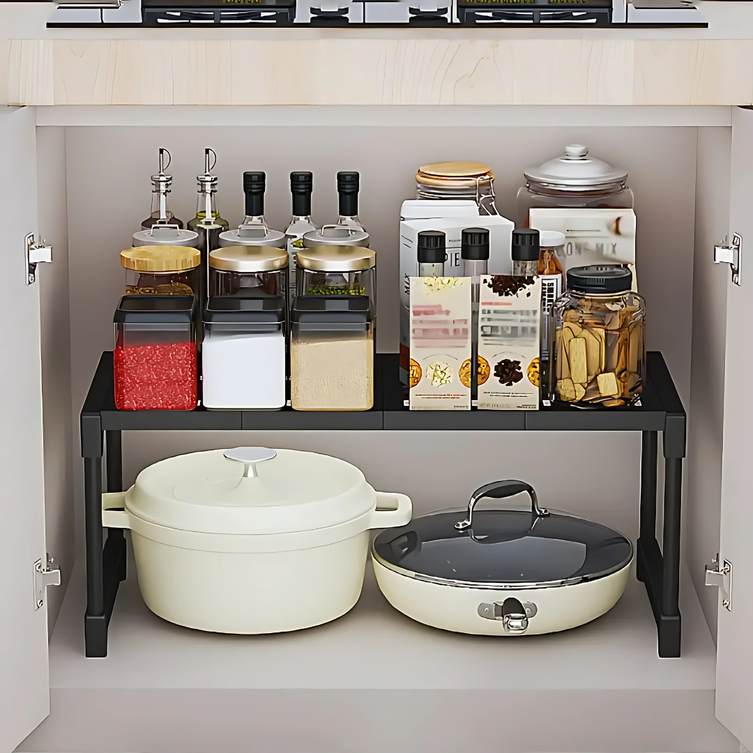 1 ESTANTE PLÁSTICO COLOR NEGRO – Organización práctica y resistente