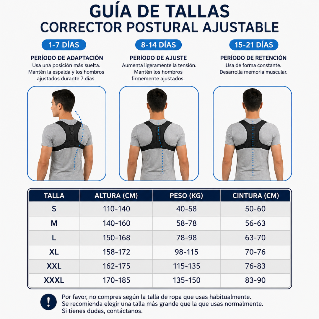 CORRECTOR DE POSTURA UNISEX – Mejora tu postura, soporte lumbar y comodidad diaria
