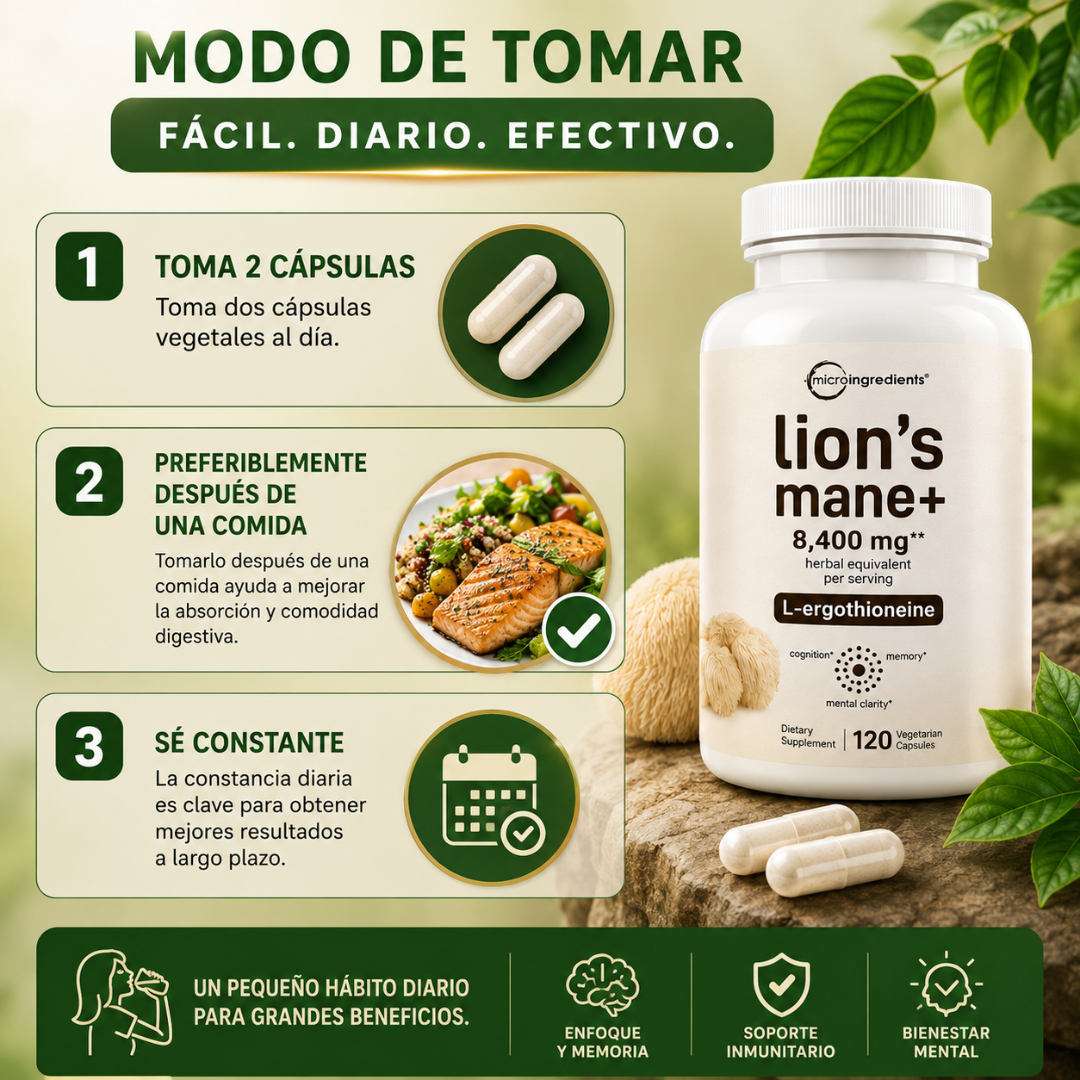 LION’S MANE - Memoria y enfoque diario