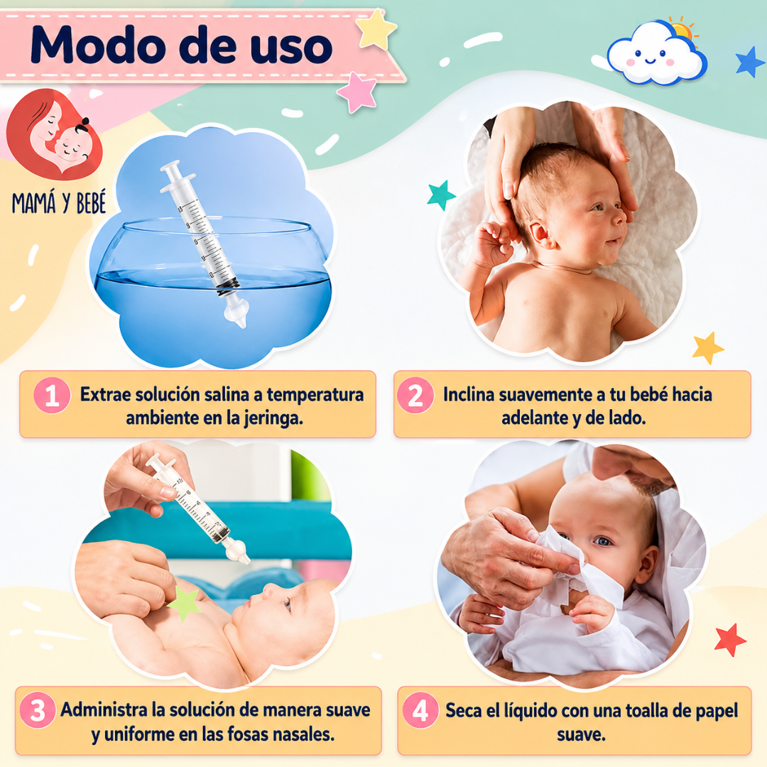 IRRIGADOR NASAL TIPO JERINGA – Respiración infantil más limpia