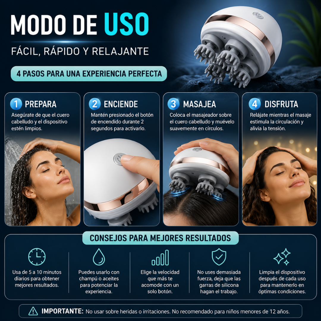 SMART SCALP MASSAGER – Alivio para cabeza y cuero cabelludo