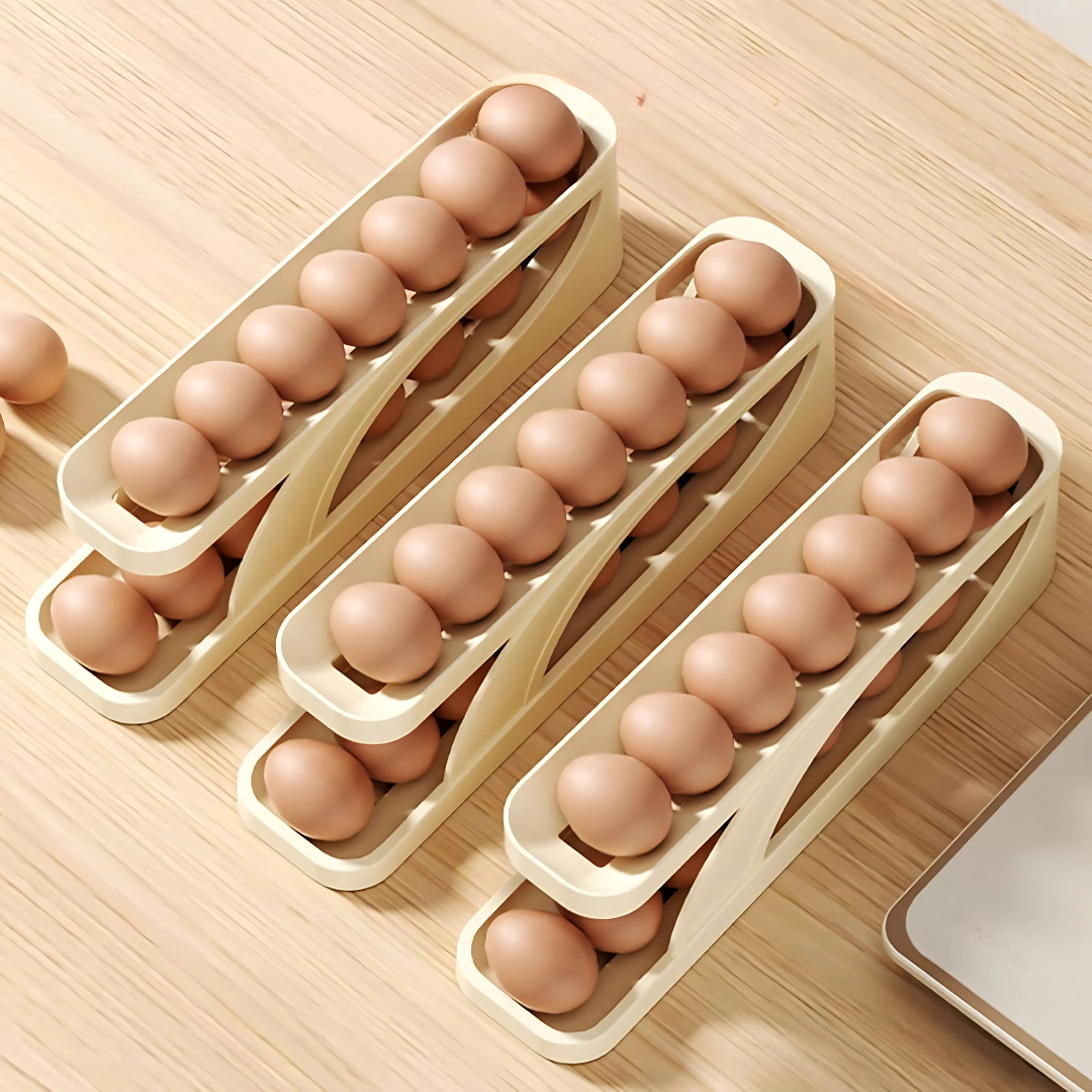 ESTANTE ORGANIZADOR PARA HUEVOS – Ahorra espacio y mantén tus huevos siempre a la vista y ordenados