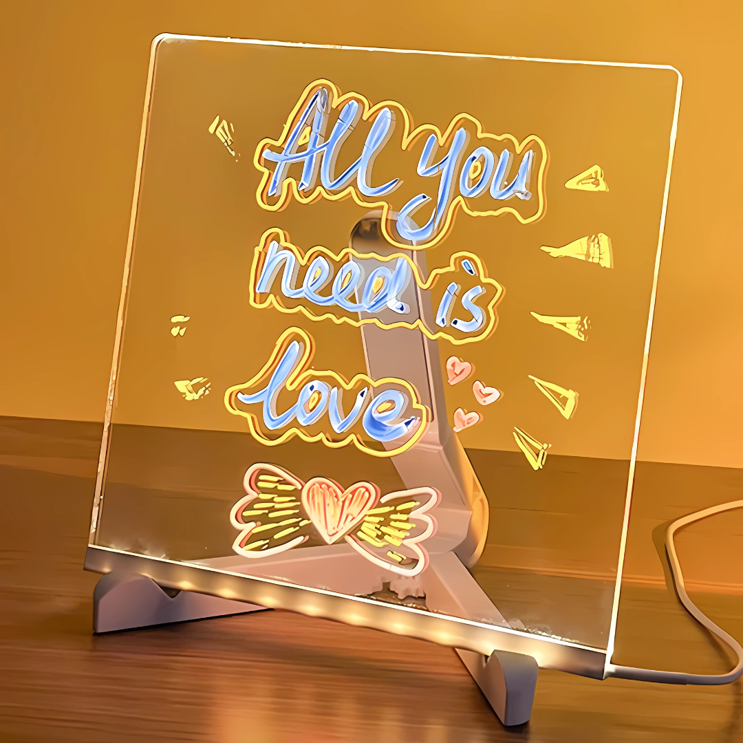 Pizarra LED Luminosa – Dibuja, escribe y brilla con creatividad infinita