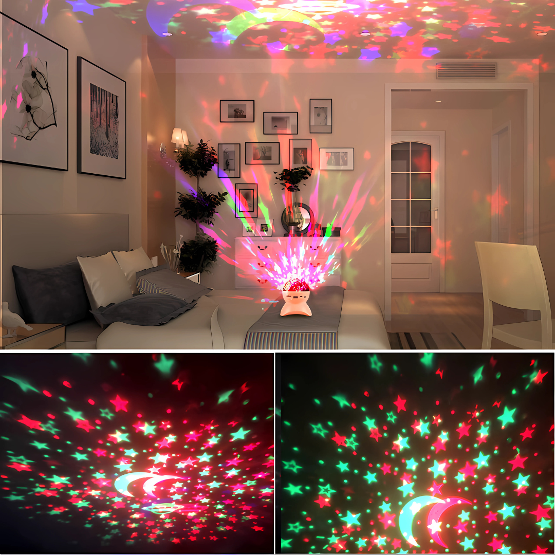 PROYECTOR PARLANTE – Luces, música y ambiente en un solo dispositivo