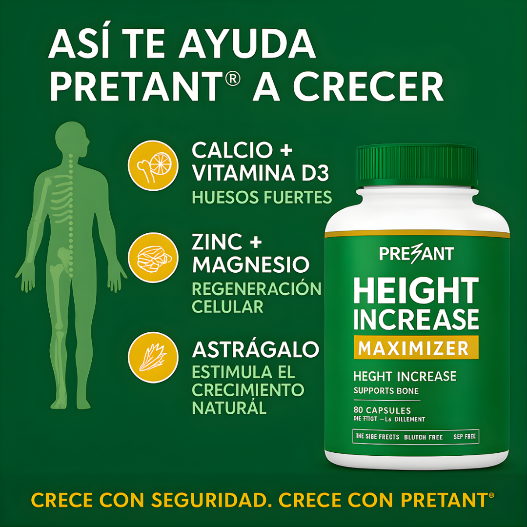 HEIGTH INCREASE MAXIMIZER *62 CAPSULAS – Apoyo nutricional para crecimiento y bienestar diario