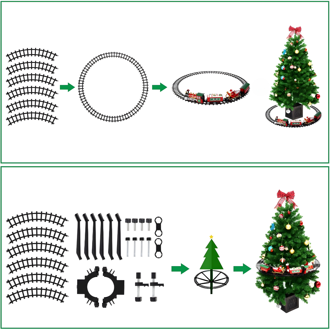 TREN NAVIDEÑO ELÉCTRICO PARA ÁRBOL – Magia en movimiento, espíritu festivo y un espectáculo que transforma tu Navidad