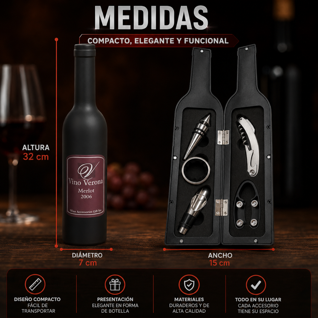 SET ACCESORIOS DE VINO – Sirve y conserva mejor