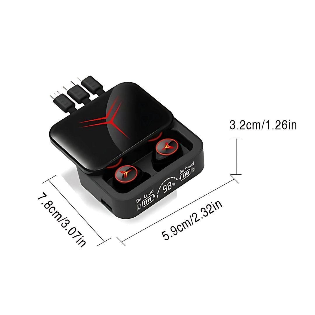 AUDÍFONOS M88 CON CARGA PARA CELULAR DE 3 SALIDAS – Sonido potente y batería que también recarga tu celular
