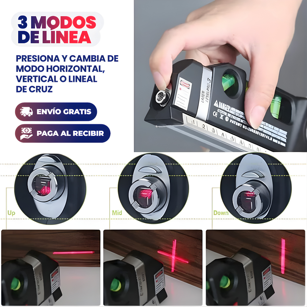 NIVEL LASER 3 EN 1 – Precisión profesional, líneas perfectas y resultados exactos en cada proyecto