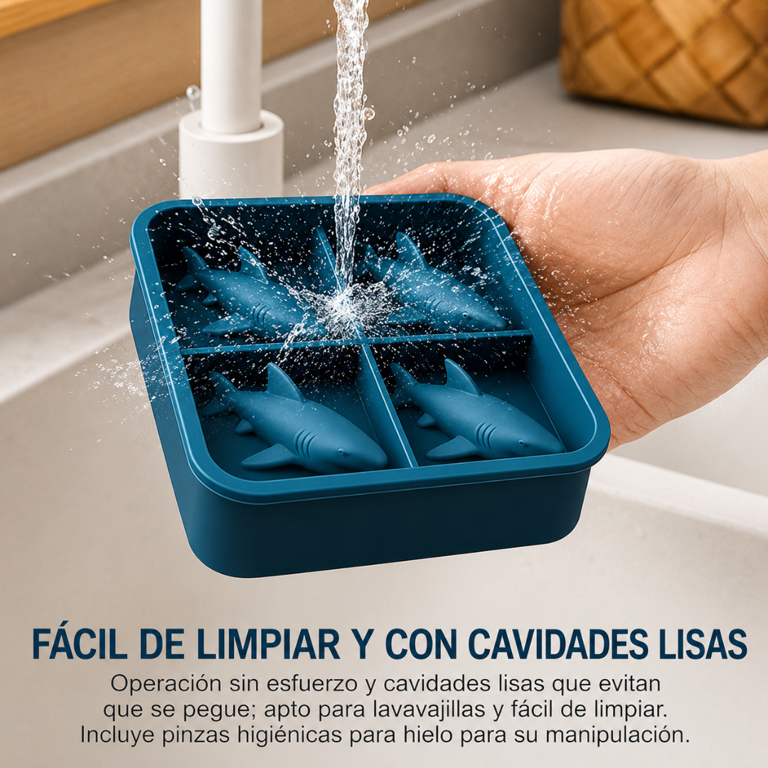 MOLDE PARA HIELO DE TIBURÓN – Bebidas y gelatinas más divertidas para fiestas, niños y reuniones