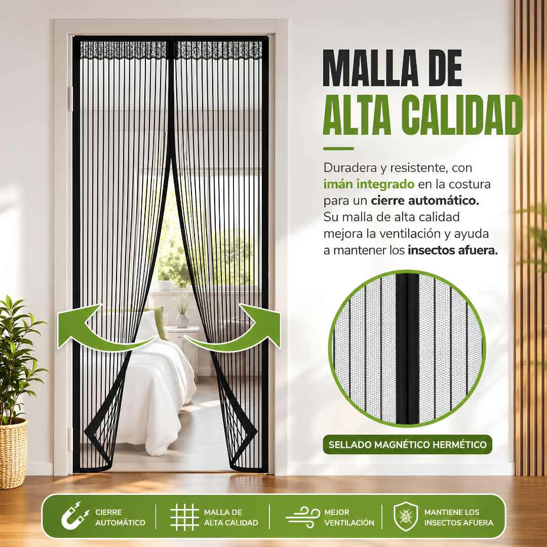 CORTINA MOSQUITERA MAGNÉTICA – Protección para tus hijos, hogar libre de mosquitos y tranquilidad diaria