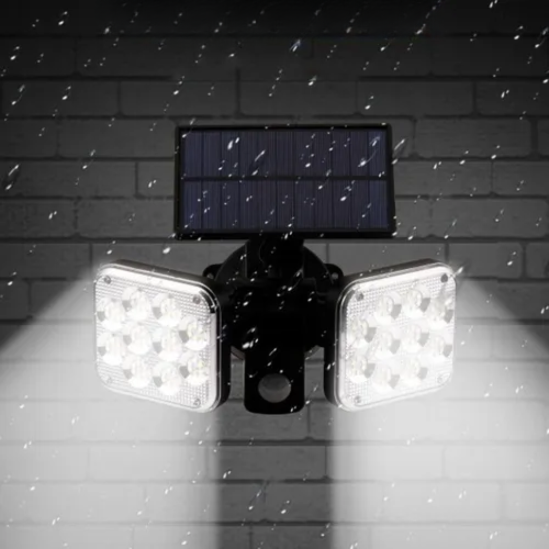 LUZ LED SOLAR 2 FOCOS – Iluminación potente y ecológica para exteriores