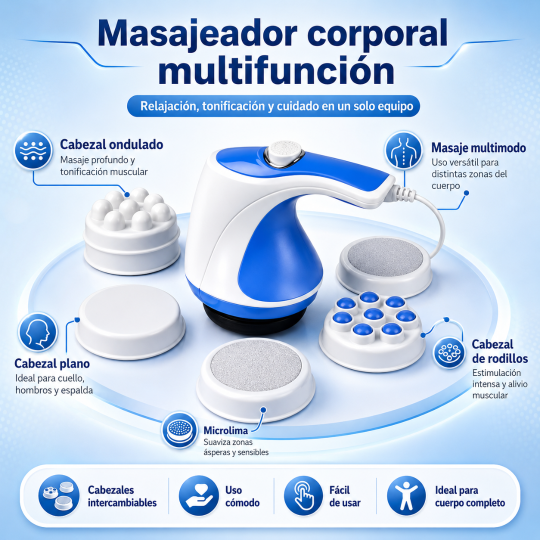 MASAJEADOR CORPORAL ELÉCTRICO – Estimula, masajea y complementa tu rutina corporal